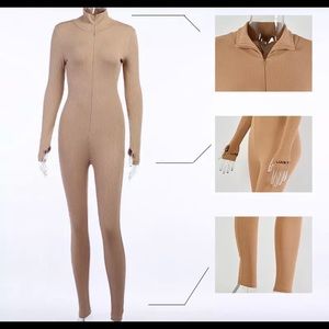 Khaki long sleeve jumpsuit